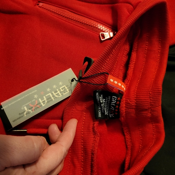 NWT Galaxy Red jogging pants with zipper pockets boys size 10-12 (M) - Picture 4 of 6